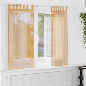 vidaXL aasadega voilee kardinad 2 tk, oranžid, 140 x 140 cm