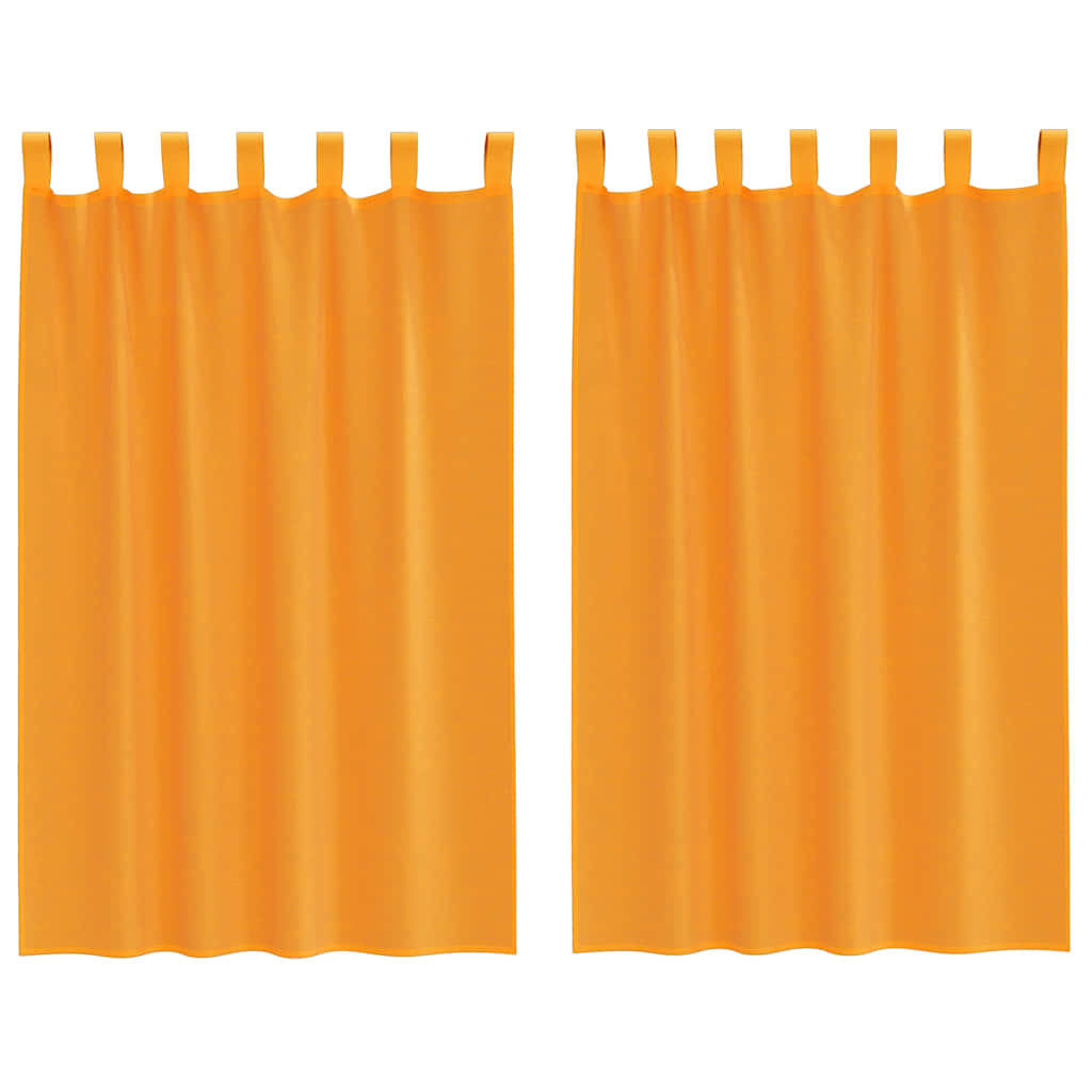 Thumbnail - vidaXL Voile Vorhänge mit Schlaufen 2 Stk. Orange 140x175 cm