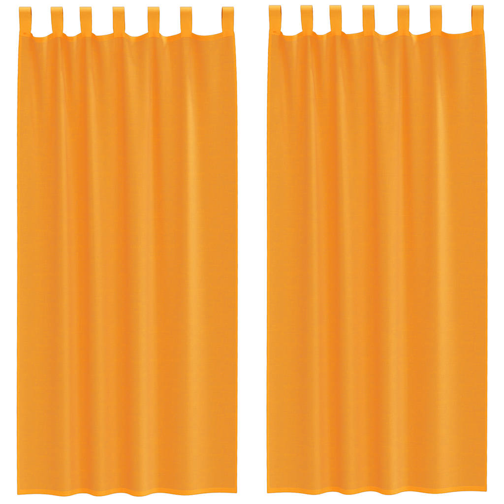 Thumbnail - vidaXL Voile Vorhänge mit Schlaufen 2 Stk. Orange 140x245 cm