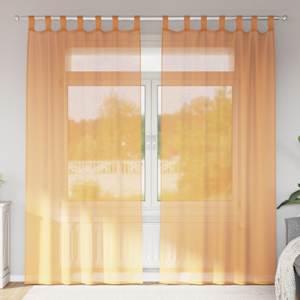 Voile zavese z zanke 2 kosa oranžna 140x245 cm