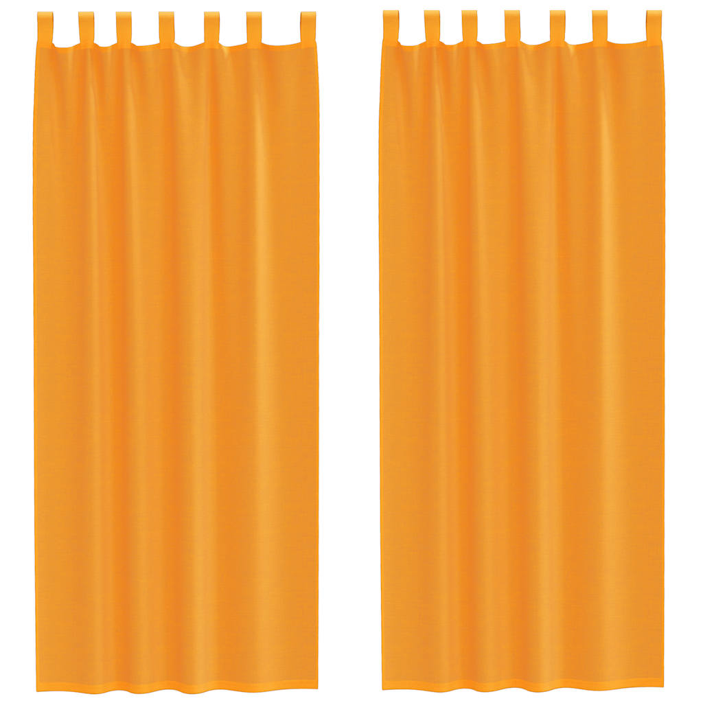 Thumbnail - vidaXL Voile Vorhänge mit Schlaufen 2 Stk. Orange 140x260 cm