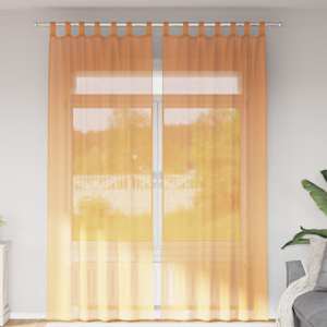 Voile zavese z zanke 2 kosa oranžna 140x260 cm
