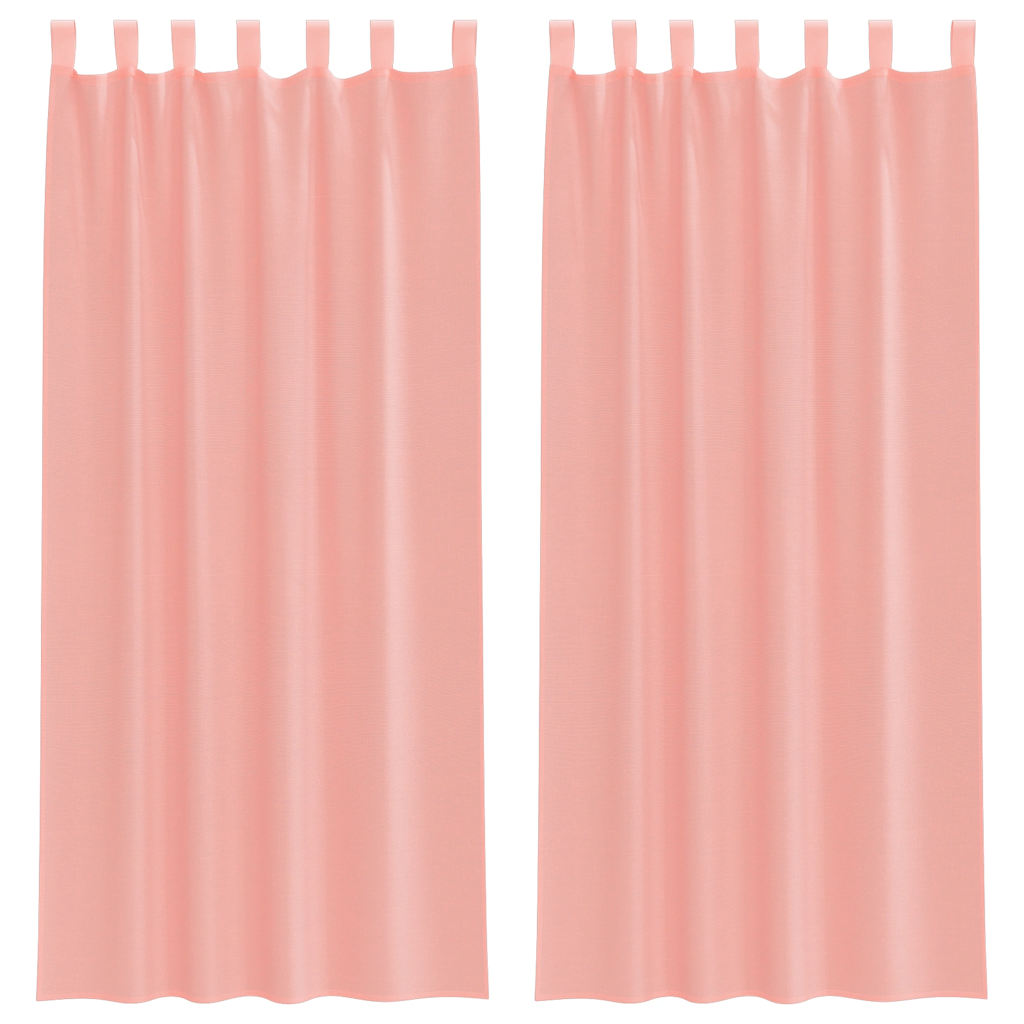 Thumbnail - vidaXL Voile Vorhänge mit Schlaufen 2 Stk. Rosa 140x245 cm