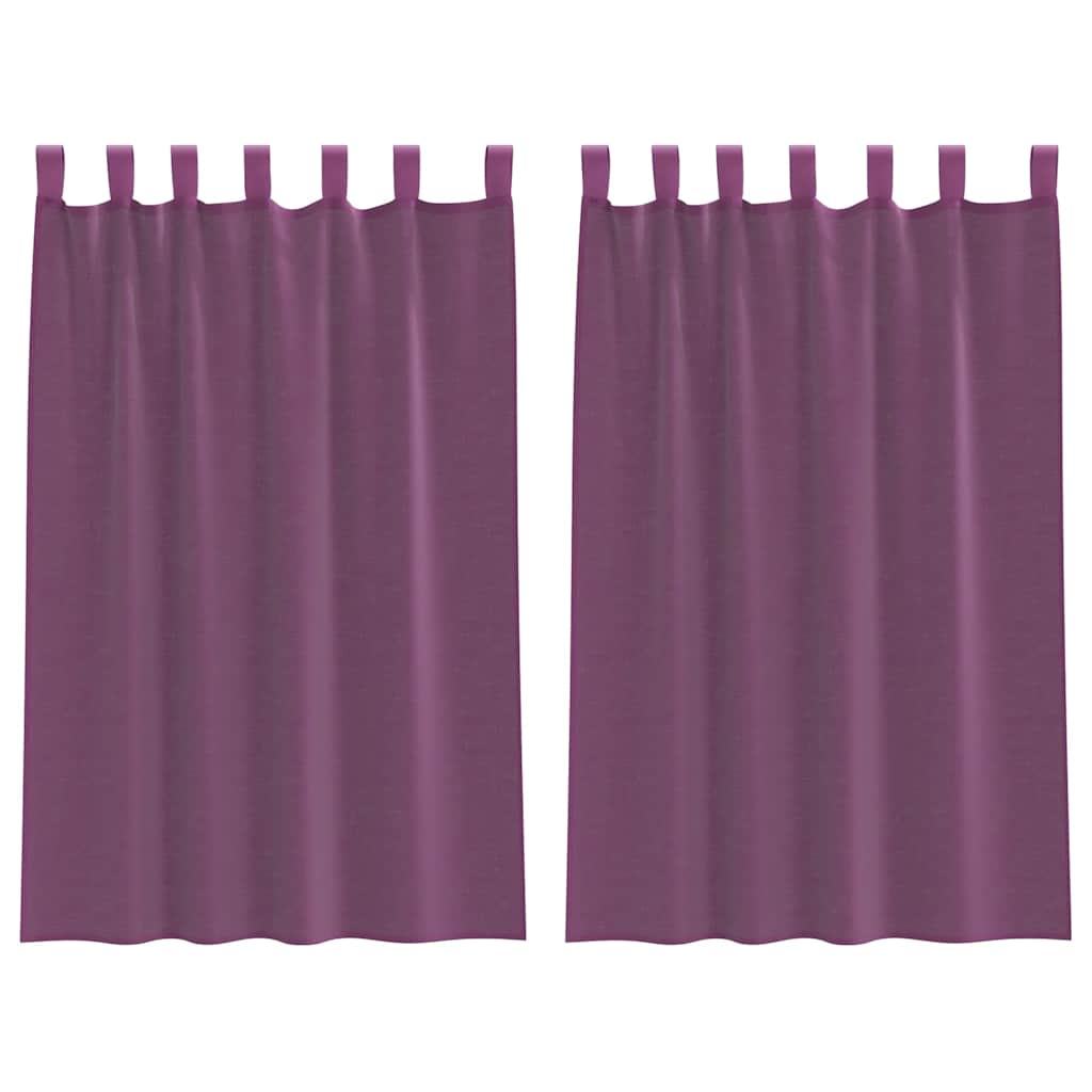 Thumbnail - vidaXL Voile Vorhänge mit Schlaufen 2 Stk. Violett 140x175 cm