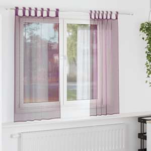 vidaXL aasadega voilee kardinad 2 tk, lillad, 140 x 175 cm