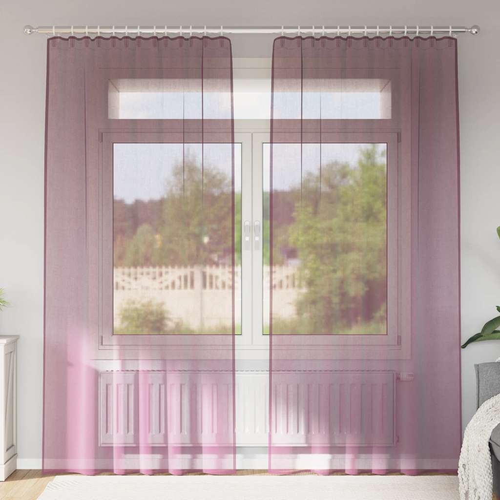 vidaXL Perdele Voile cu Bucle 2 buc Violet 140x225 cm