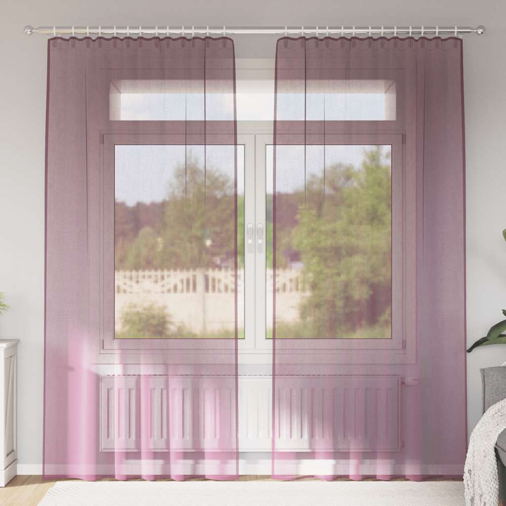 vidaXL Perdele Voile cu Bucle 2 buc Violet 140x245 cm