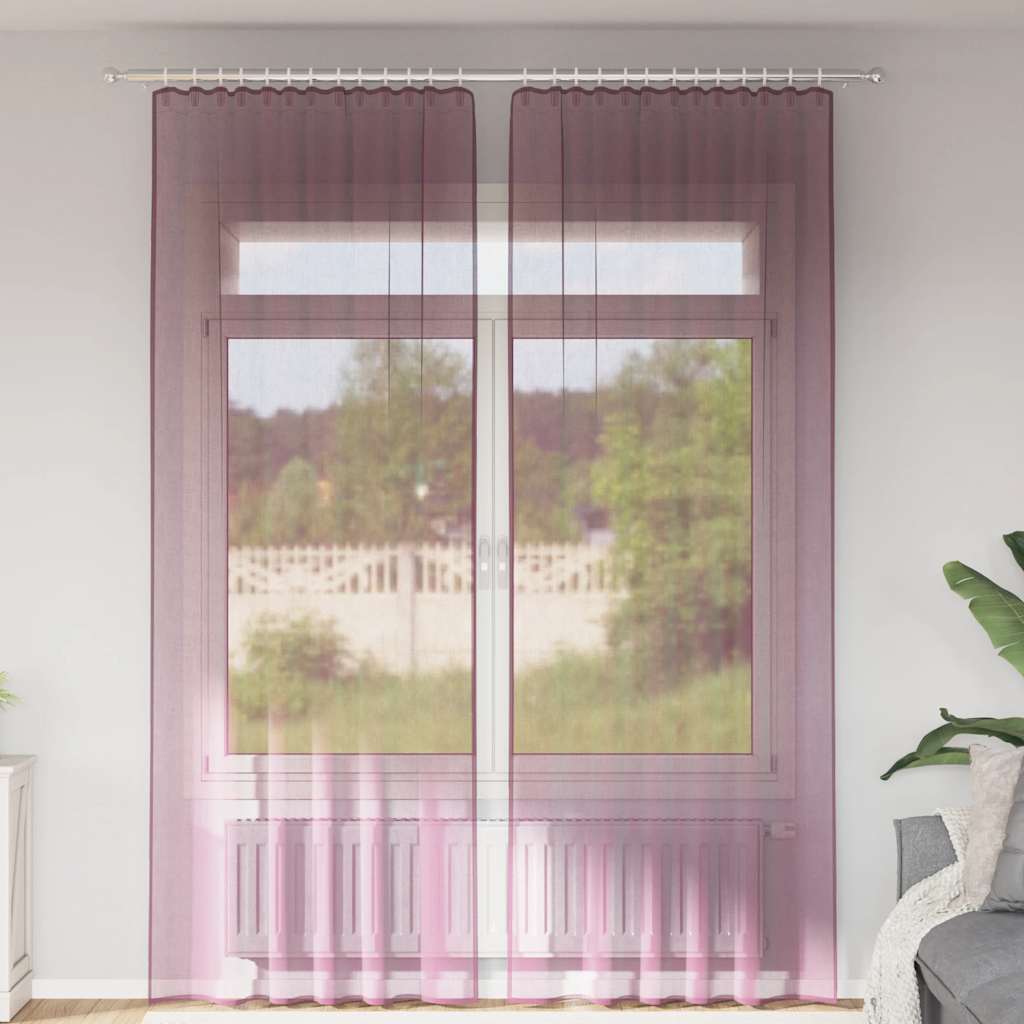 vidaXL Perdele Voile cu Bucle 2 buc Violet 140x260 cm