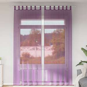 Voile zavese z zankami 2 kosa vijolične 140x260 cm