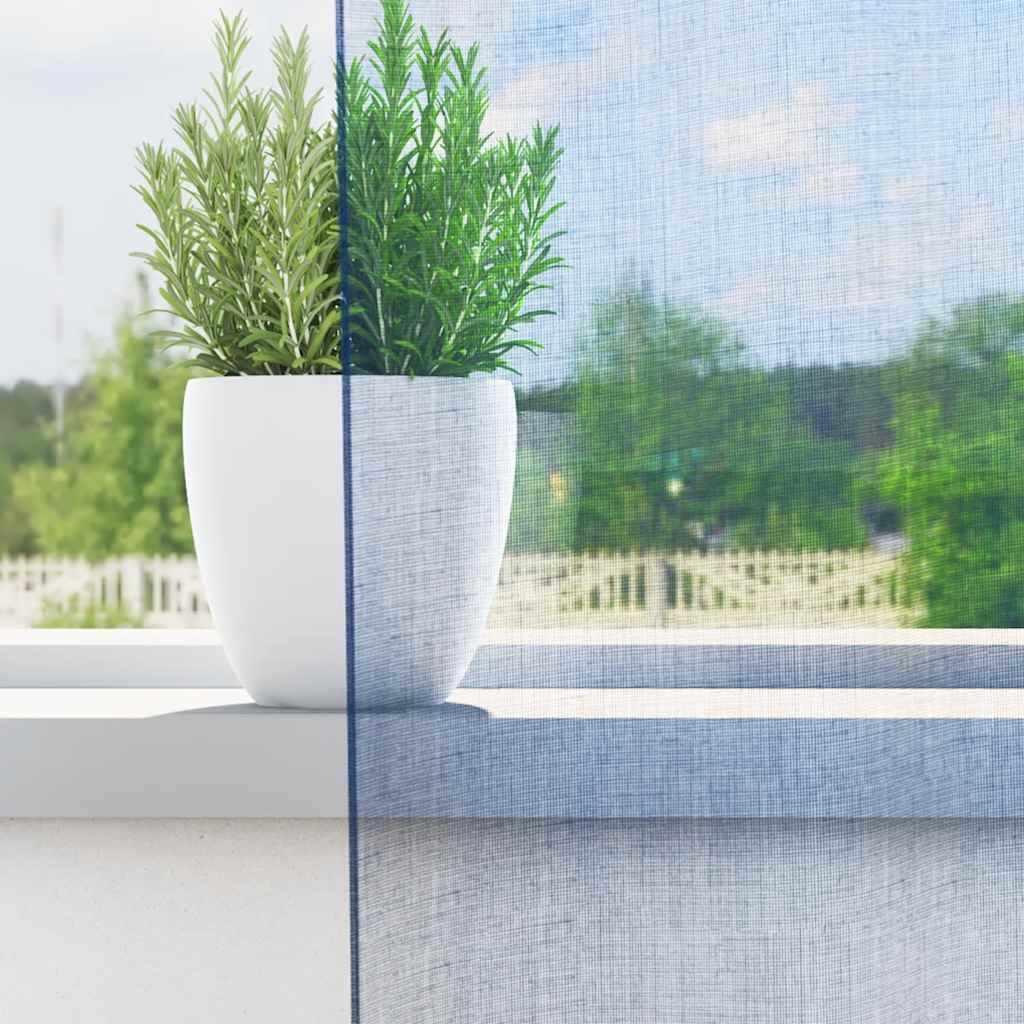 vidaXL Gordijnen voile met lussen 2 st 140x140 cm koningsblauw afbeelding