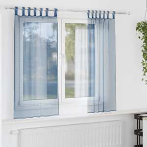 vidaXL aasadega voilee kardinad 2 tk, kuninglikult sinised, 140 x 140 cm