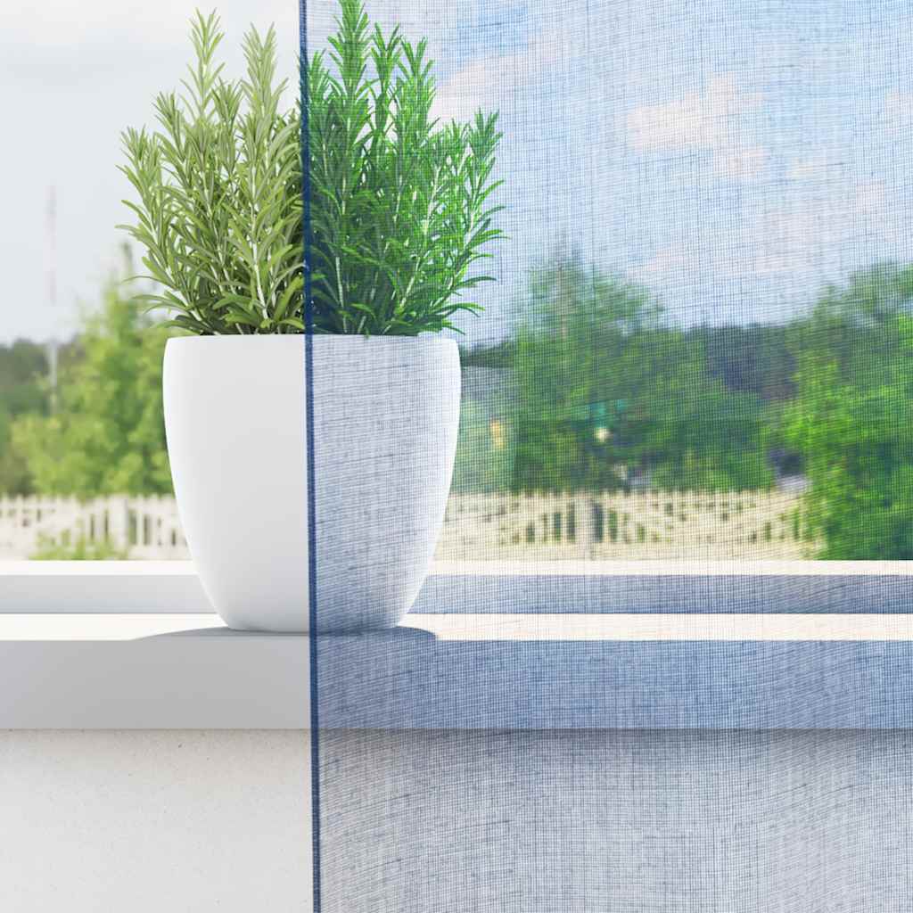 vidaXL Gordijnen voile met lussen 2 st 140x245 cm koningsblauw afbeelding