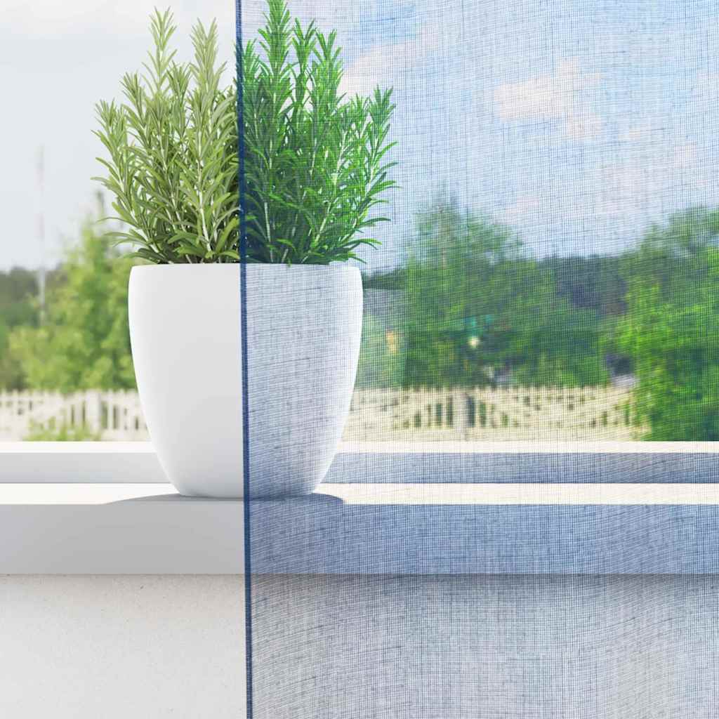 vidaXL Gordijnen voile met lussen 2 st 140x260 cm koningsblauw afbeelding