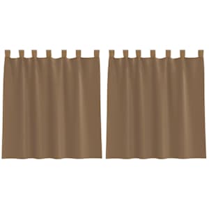 vidaXL aasadega voilee kardinad 2 tk, helepruunid, 140 x 140 cm