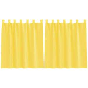vidaXL aasadega voilee kardinad 2 tk, kollane, 140 x 140 cm