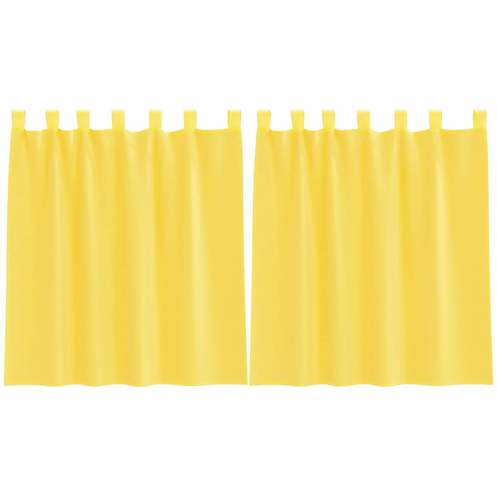 Thumbnail - vidaXL Voile Vorhänge mit Schlaufen 2 Stk. Gelb 140x140 cm