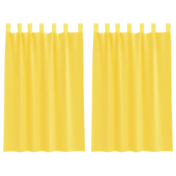 vidaXL aasadega voilee kardinad 2 tk, kollane, 140 x 175 cm