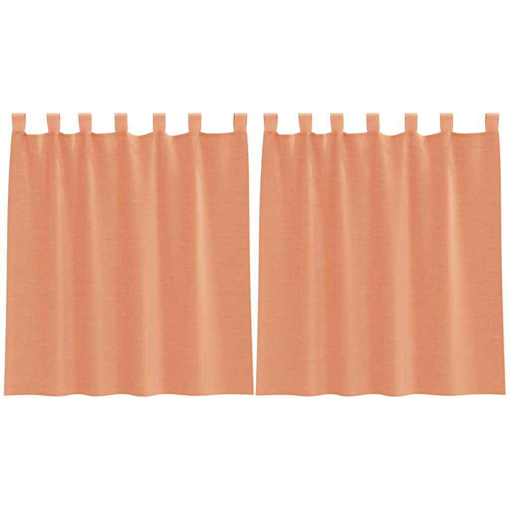 Thumbnail - vidaXL Voile Vorhänge mit Schlaufen 2 Stk. Terrakottarot 140x140 cm