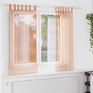 vidaXL Aasadega Voile kardinad 2 tk terrakota 140x140 cm