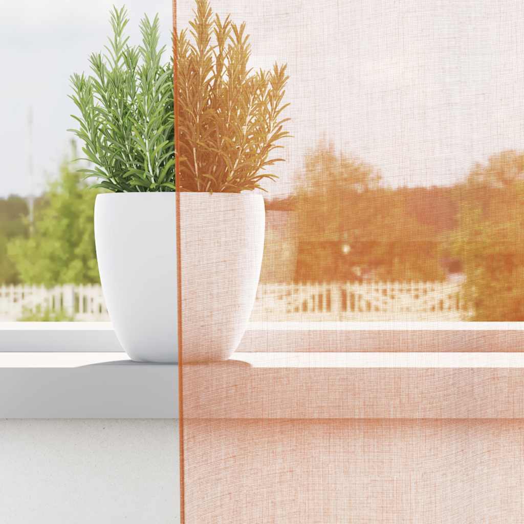 vidaXL Perdele Voile cu Bucle 2 buc Terracota 140x225 cm