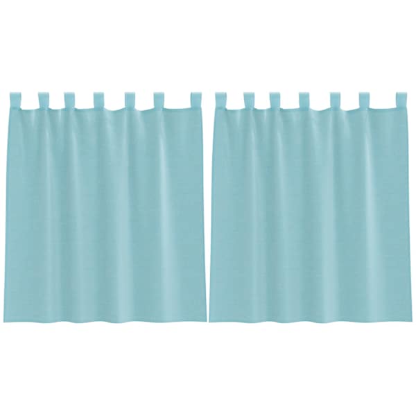 vidaXL aasadega voilee kardinad 2 tk t&uuml;rkiissinised 140 x 140 cm