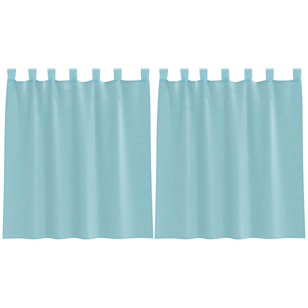 Thumbnail - vidaXL Voile Vorhänge mit Schlaufen 2 Stk. Türkis 140x140 cm