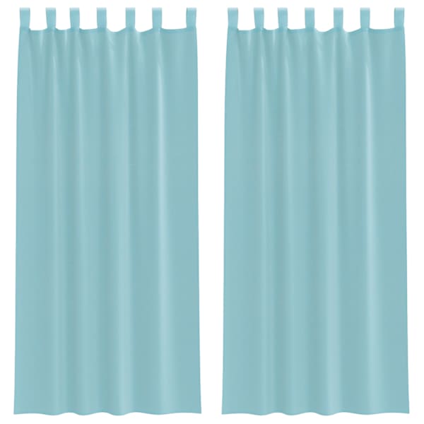 vidaXL aasadega voilee kardinad 2 tk t&uuml;rkiissinised 140 x 225 cm