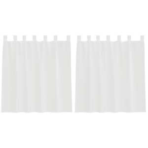 vidaXL Aasadega Voile kardinad 2 tk valge 140x140 cm