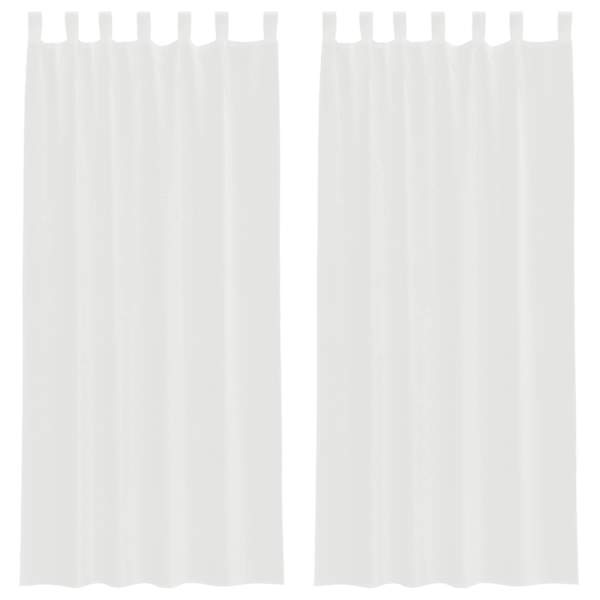 vidaXL Aasadega Voile kardinad 2 tk valge 140x225 cm