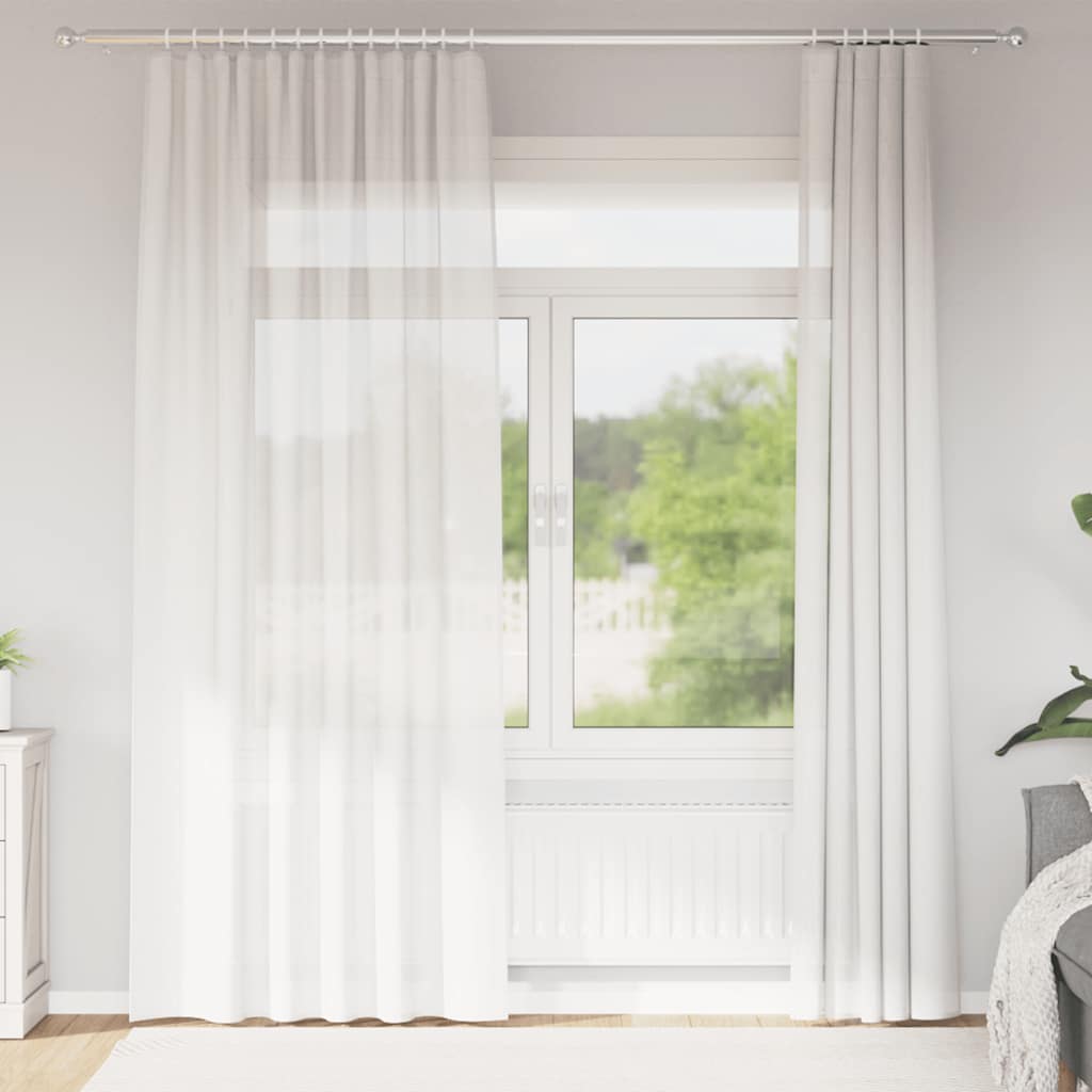 vidaXL Perdele Voile cu Bucle 2 buc Alb 140x225 cm