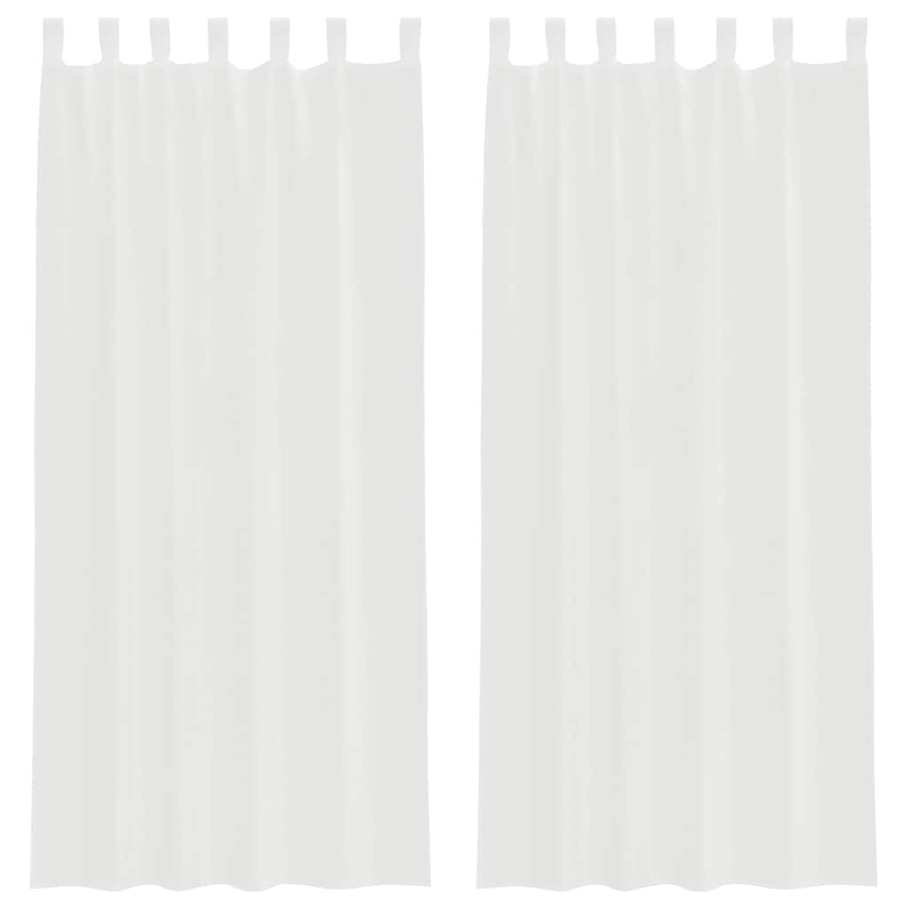 Thumbnail - vidaXL Voile Vorhänge mit Schlaufen 2 Stk. Weiß 140x245 cm