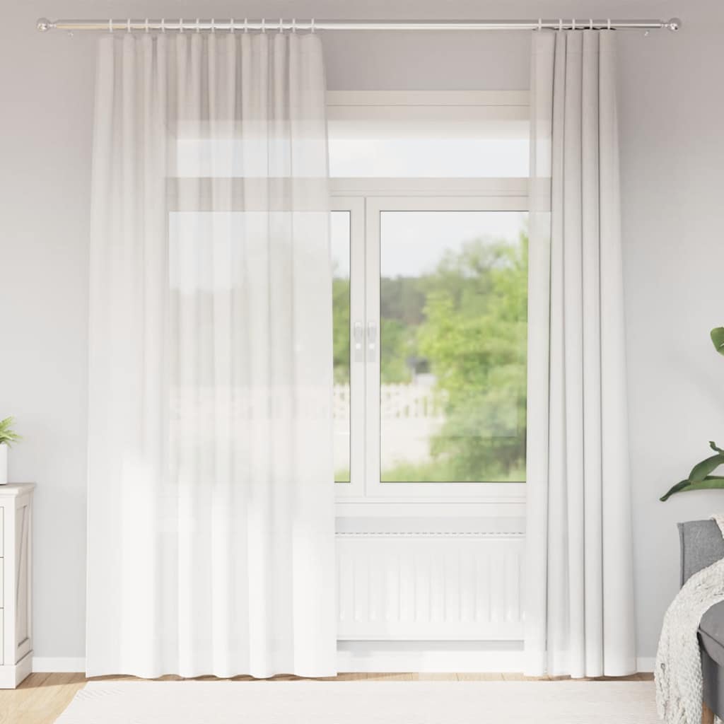 vidaXL Perdele Voile cu Bucle 2 buc Alb 140x245 cm