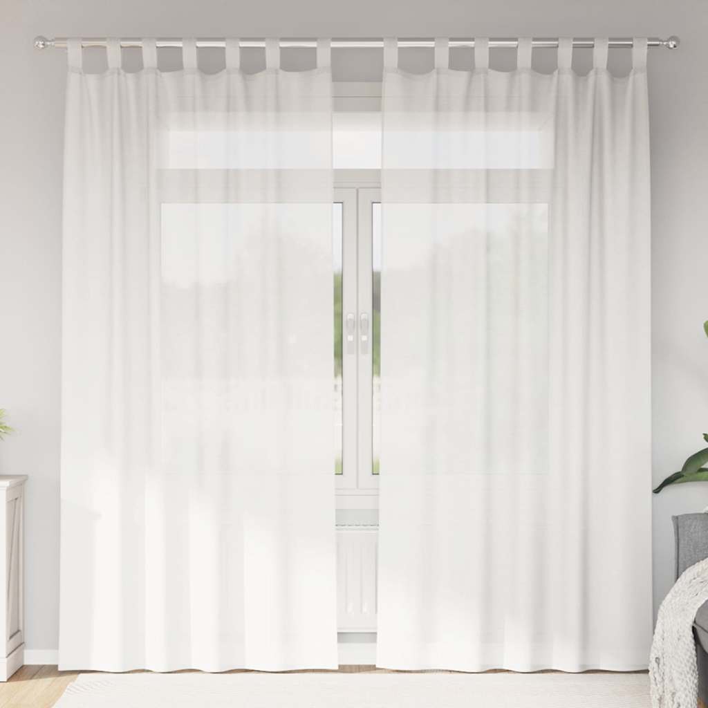 vidaXL Voilegardiner med hemper 2 stk hvit 140x245 cm