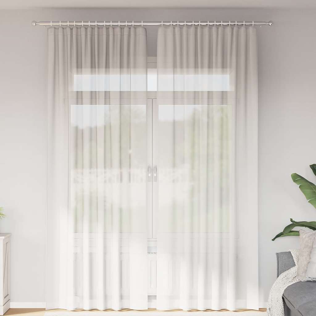 vidaXL Perdele Voile cu Bucle 2 buc Alb 140x260 cm