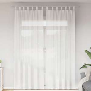 Voile zavese z zankami 2 kosa Bela 140x260 cm