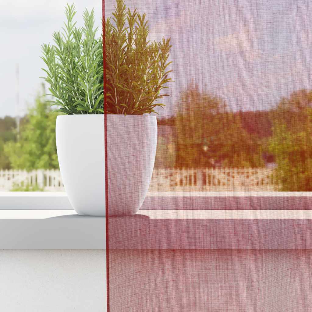 vidaXL Gordijnen met lussen 2 st 140x260 cm wijnrood afbeelding