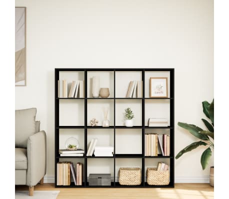 vidaXL Book Cabinet Black Engineered Wood 54.1x11.4x54.1 in Book Cabinet
