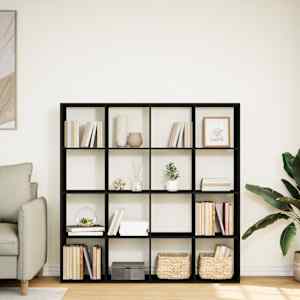 vidaXL Book Cabinet Black Engineered Wood 54.1x11.4x54.1 in Book Cabinet