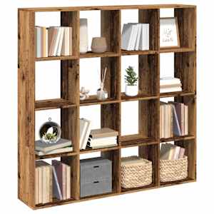 Knihovna old wood 137,5 x 29 x 137,5 cm kompozitní dřevo - obrázek 4