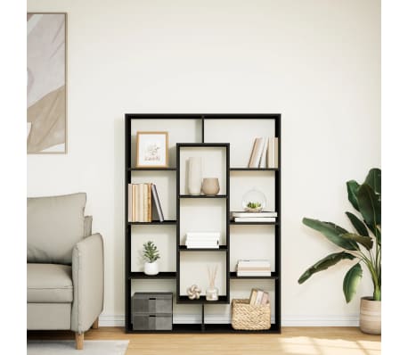 vidaXL Kirjahylly musta 102x29x143 cm lastulevy