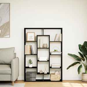 vidaXL Kirjahylly musta 102x29x143 cm lastulevy