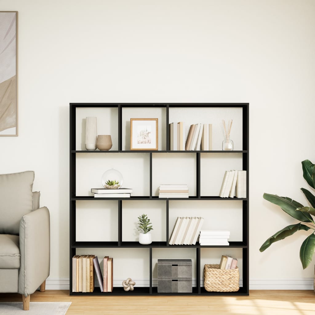 vidaXL Boekenkast 132x29x141,5 cm bewerkt hout zwart afbeelding