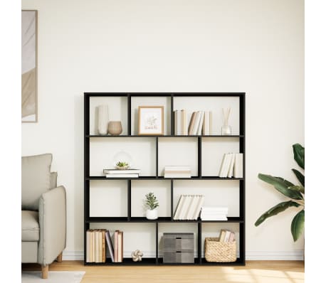 vidaXL Bibliotecă, negru, 132x29x141,5 cm, lemn prelucrat