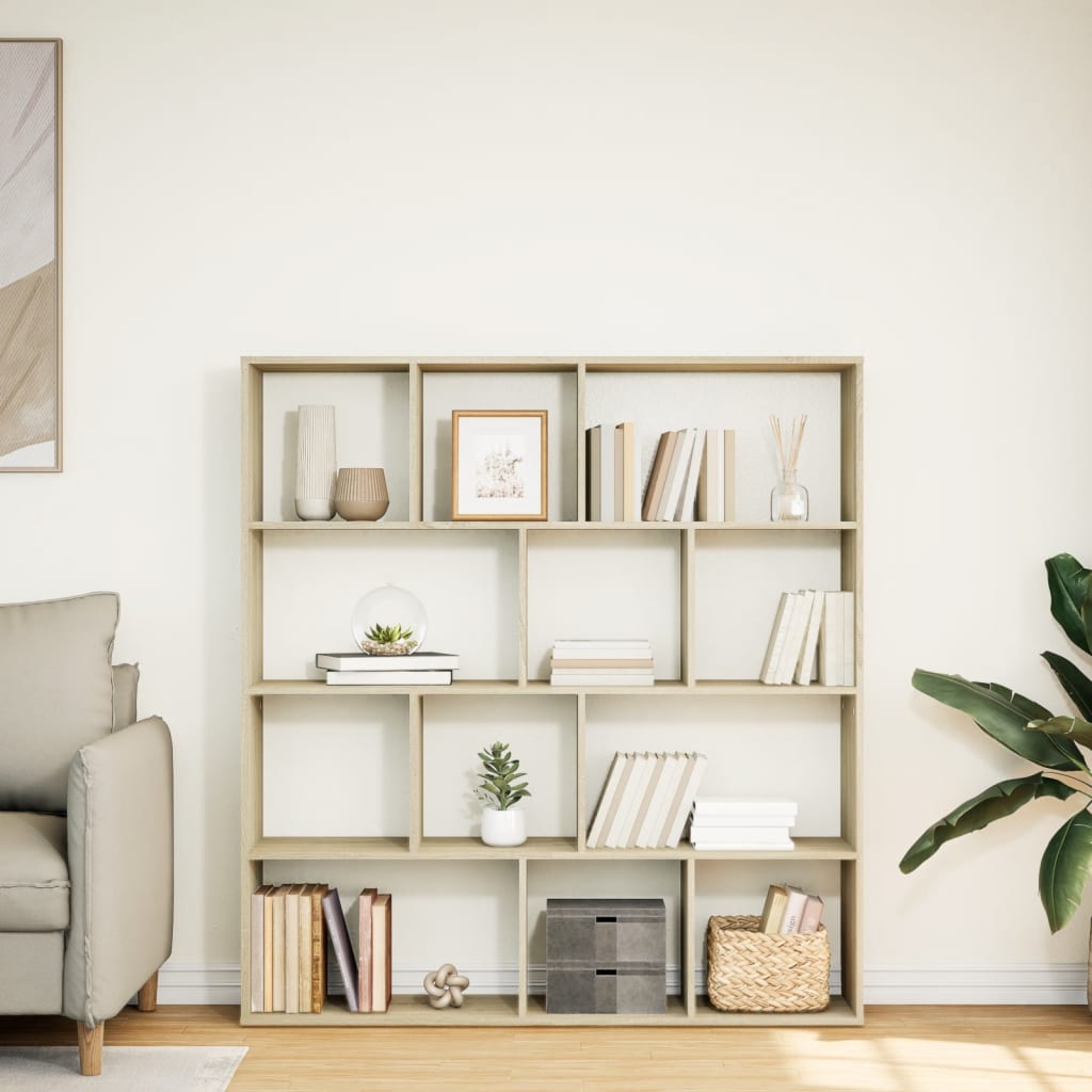 vidaXL Boekenkast 132x29x141,5 cm bewerkt hout sonoma eikenkleurig afbeelding