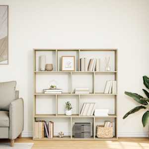 vidaXL Book Cabinet Sonoma Oak 132x29x141.5 cm Engineered Wood