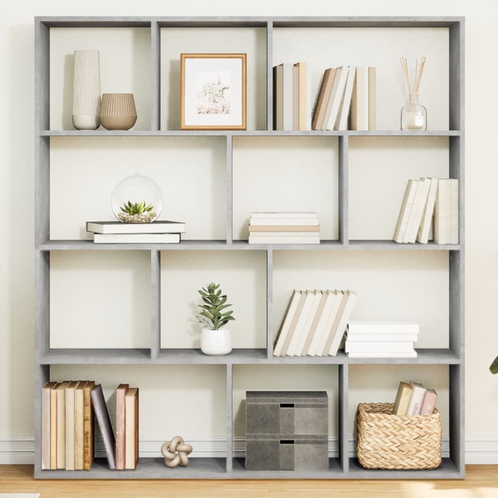 vidaXL Bibliotecă, gri beton, 132x29x141,5 cm, lemn prelucrat