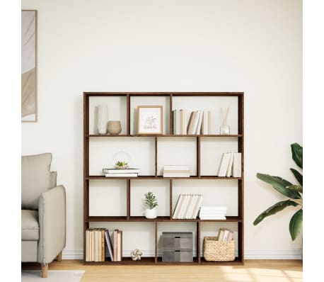 vidaXL Book Cabinet Brown Oak 132x29x141.5 cm Engineered Wood