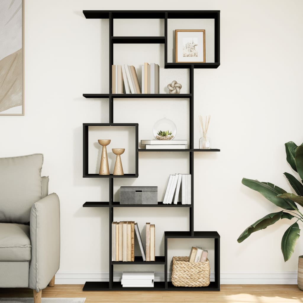 vidaXL Bibliotecă, negru, 92x29x188 cm, lemn prelucrat