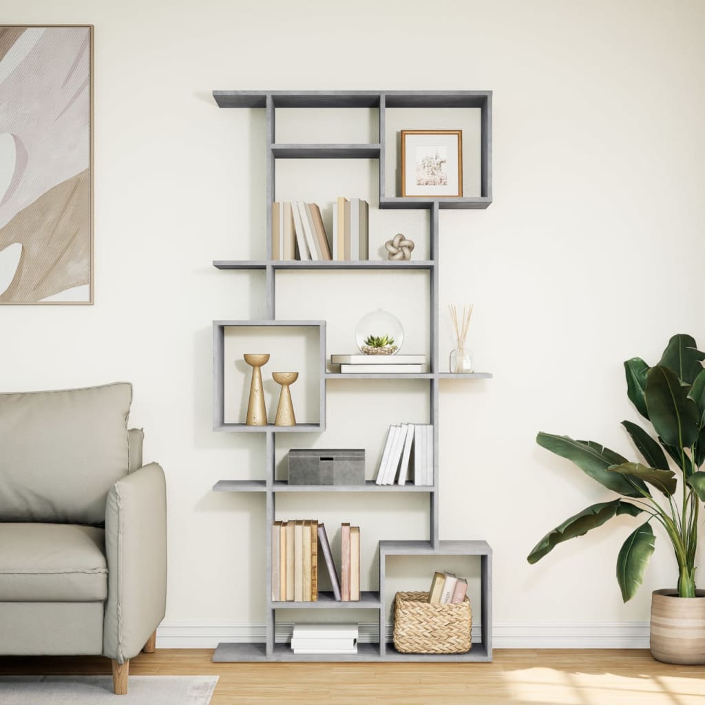 vidaXL Boekenkast 92x29x188 cm bewerkt hout betongrijs afbeelding