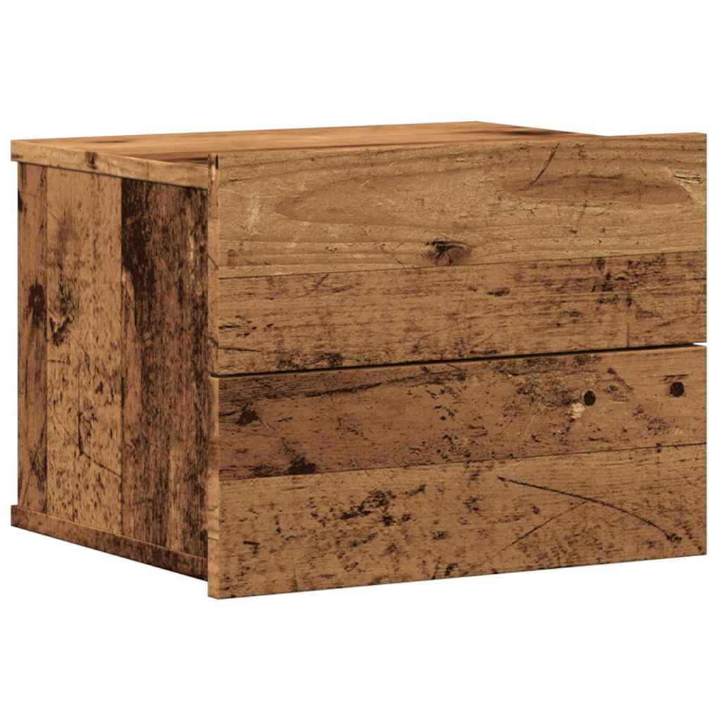 vidaXL Nástěnný noční stolek old wood 40 x 32 x 30 cm